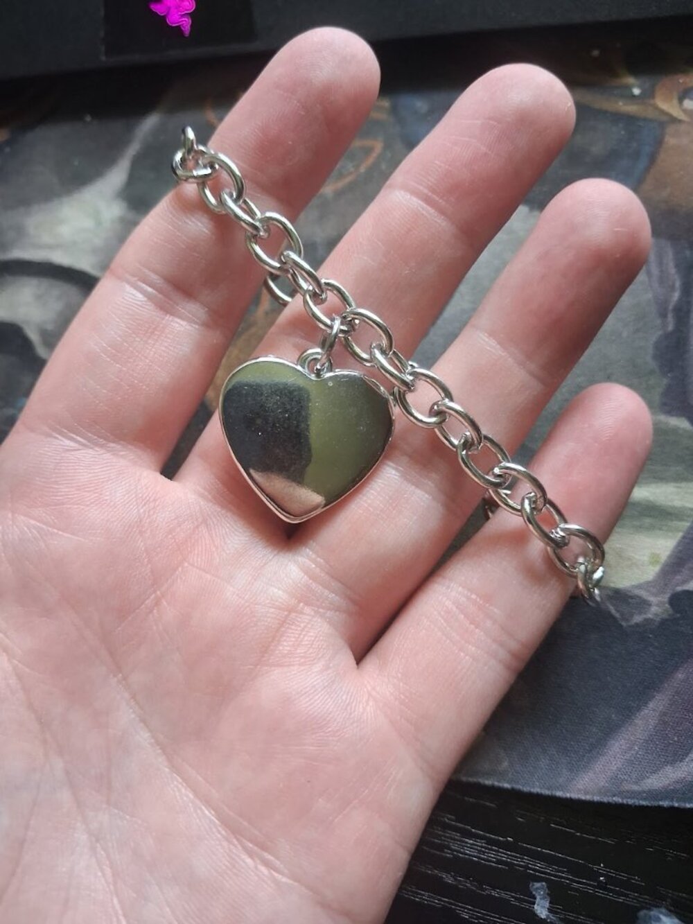 7.5 inch Heart dangle charm bracelet